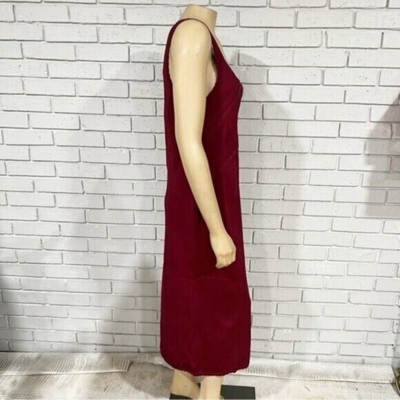 Anthropologie Slim Square‑Neck Ribbed Midi Sweater Dress NWT Size Large - Picture 9 of 11